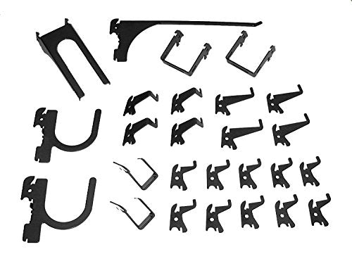 Wall Control KT-200-DLX B Slotted Storage Panel Deluxe Metal Hook Kit (Black) – Assortment