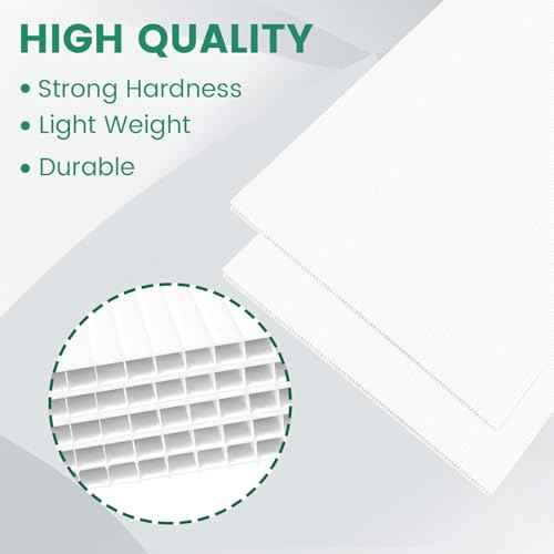 Corrugated Plastic Sheet for Indoor and Outdoor Use - 4 Mm Thick Poster Board, 24x36 Inches - Pack of 2 White Plastic Board Sheets - Waterproof Coroplast Sheets and Lightweight Blank