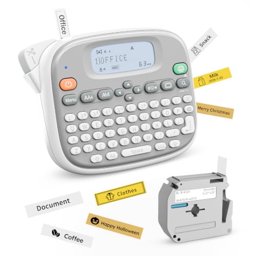 White Portable Rongta TM95 Label Maker with QWERTY Keyboard - 12mm
