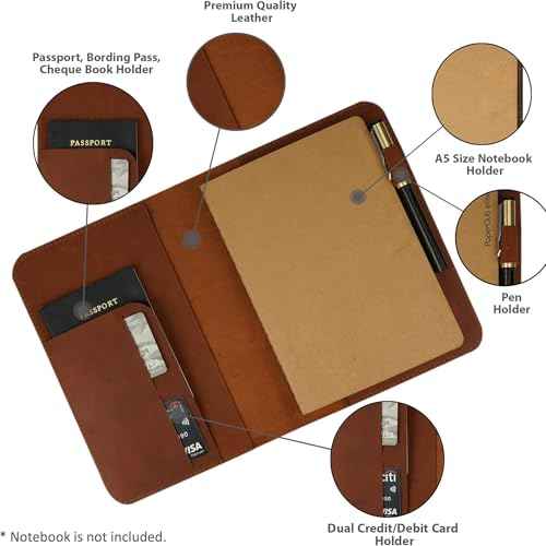 Leather Journal Cover | (5.75"x8.25") Notebook Medium A5 | Refillable Cahier | Leather Bound Journal cover for Travelers Writers | Gift for Anyone :: Tan