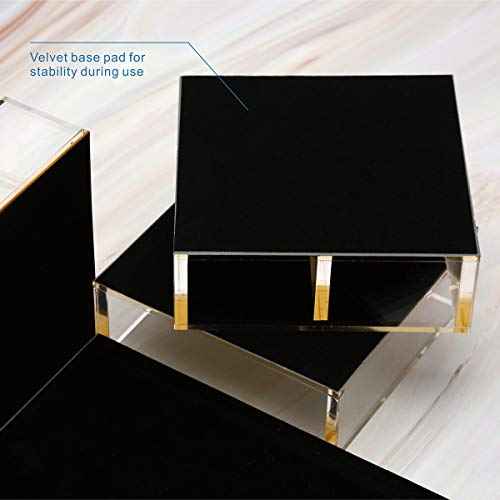 Acrylic Desk Organizer 4-Piece Desk Kit + Free Complimentary Acrylic Ruler, Desktop Organization for Office or Home (Gold)