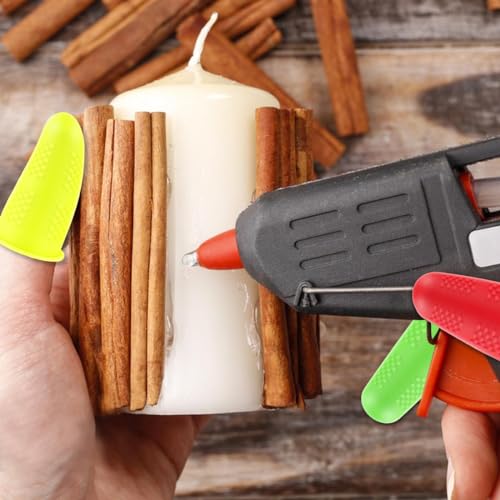 Silicone Finger Protectors for Hot Glue, Wax, Resin & Crafts - 12 Pack, 3 Sizes