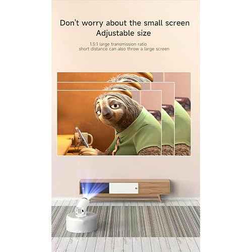 Mini Projector, 4K Decoding, 1080P Resolution, Compatible with Smartphones, Laptops, Tablets and Home Theater Devices, Equipped with Bluetooth 5.0 and Wi-Fi 6, Runs on Android 11.0 System