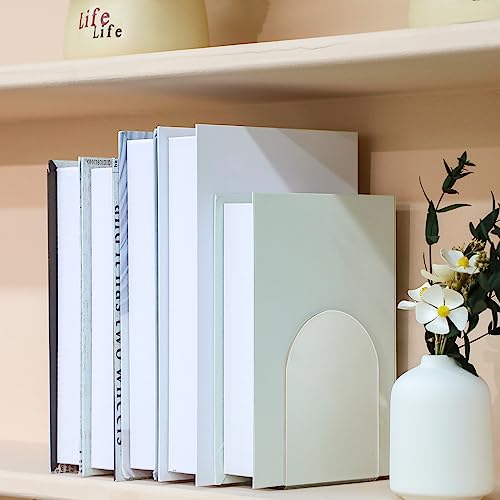 Leinuosen 32 Pcs Acrylic Clear Book Ends with Silicone Pad Non Skid Book Holders Arch Shape Heavy Duty Bookends Stoppers for Movies, CDs, Video Games (Clear)