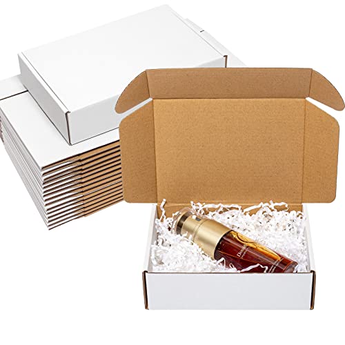 Wowxyz 7x5x2 Inch White Shipping Boxes 25 Pack - Corrugated Cardboard Mailers for Small Business