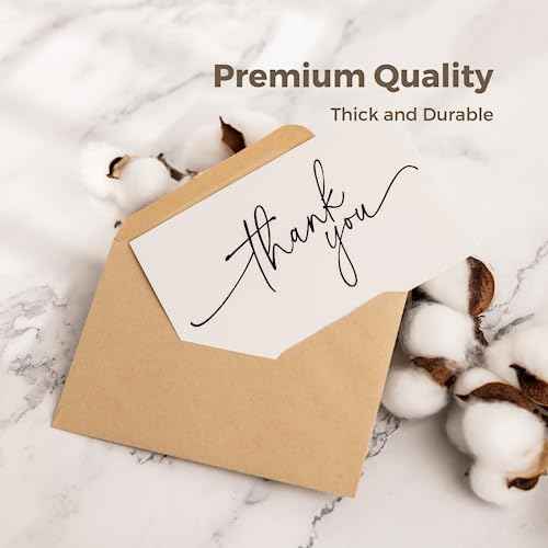 52-pack Thank You Cards Bulk with Kraft Envelopes & Matching Stickers, 3.5x5 Inches, Minimalist Design | Perfect for Business, Weddings, Baby & Bridal Showers, Graduations & Funerals.