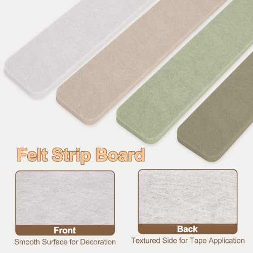Linen Dusk Felt Bulletin Board Strips 8 Pack - Cork Board Alternative for Wall Decor