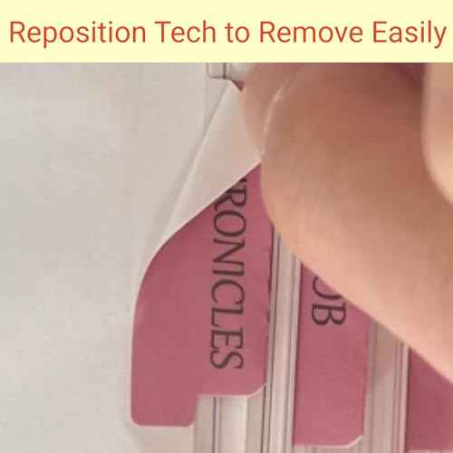 Laminated Bible Tabs, Reposition Large Print Stickers, Easy to Read and Apply Bible Tabs for Women and Man (White Pink)