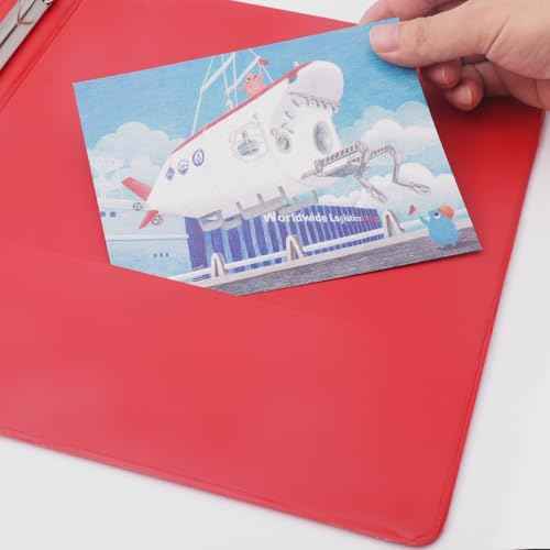 COMIX 3 Ring Binder 1.5 inch with Clear View Cover, 1.5" View Binder Holds 300 Sheets of US Letter Size Paper, 6 Pack (Red)