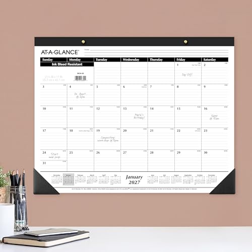 AT-A-GLANCE 2027 Desk Pad Calendar Pack of 1, Monthly Wall & Desktop Planner, 21.75" x 17"
