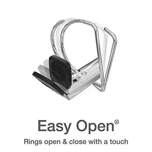 Oxford 3 Ring Binders, Binders for School and Office, 3 Inch ONE-Touch Easy Open D Rings, 3-Sided View Binder Covers, Xtralife Hinge, Non-Stick, PVC-Free, White, 650-Sheet Capacity, 4 Pack (79915)