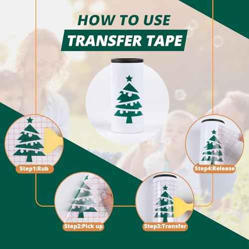 HTVRONT Transfer Tape for Vinyl -12" x 16 FT w/Red Alignment Grid Transfer Paper, Medium Tack Vinyl Transfer Tape for Signs Stickers Decals Walls Doors & Windows