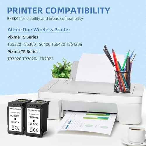 PG-260 XL Value Pack Ink Cartridges Replacement for Canon 260XL PG 260 XL Black Ink Cartridge High Yield Work with TS5320 TR7020 TS6420 TS5300 TS6400 TS6420a TR7022 TR7020a (2 Black)