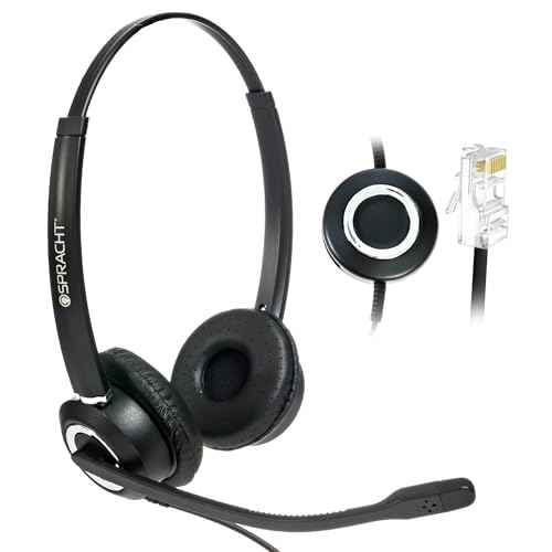 Spracht Zum RJ9 Dual Ear Wired Headset for Desktop Phones | Universal Telephone Headsets for Office Telephones | Works with Polycom Digium Nortel Yealink Grandstream Cisco