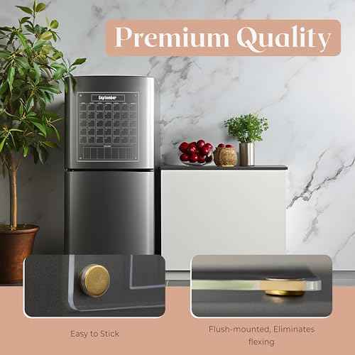 Acrylic Magnetic Calendar for Refrigerator - Clear Dry Erase for Fridge | with Monthly Grid And Weekly Planner Section | 15¡¯¡¯x17¡¯¡¯ Vertical Magnetic Fridge Calendar 2025 | with Gold Magnets