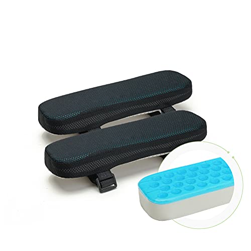 LargeLeaf Cooling Gel Armrest Cushions with Memory Foam – 2-Piece Elbow Pads for Office & Gaming Chairs