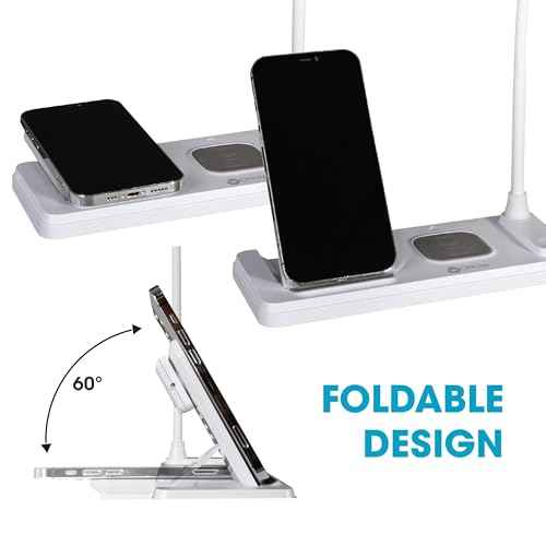 OttLite LED Desk Lamp with Charging Station, Multi-Device Desk Lamp with Wireless Charger, Book Light, Table Lamp Reading Light, Work Light, Desk Lights for Home Office or Bedside