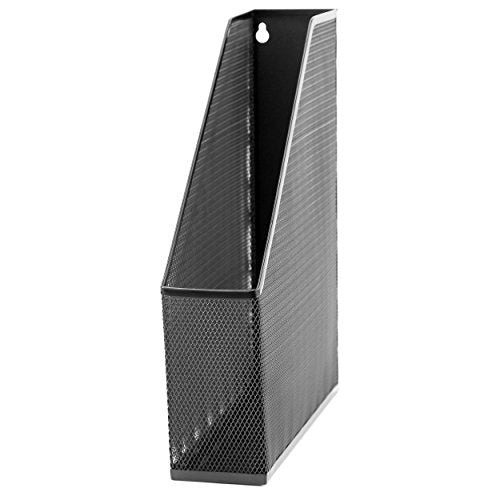 U Brands Mesh Steel Magazine File Holder - Black, 12.5 x 9.8 x 3 inches Desk Organizer