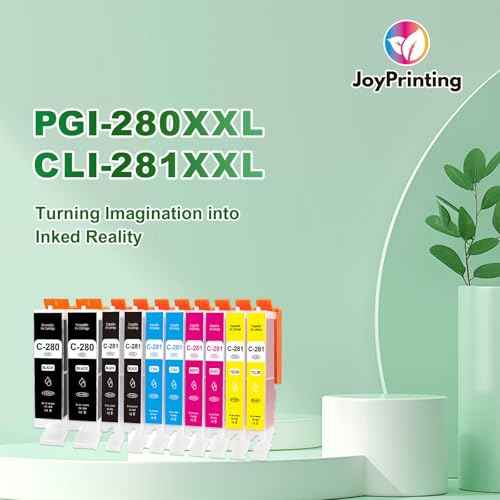 280 281 Ink Cartridges Compatible with Canon PGI-280 XXL CLI-281 XXL Ink Cartridge Work for Canon TR8620a TR8520 TR8620 TR8600 TR7520 TS6120 TS6220 TS9120 TS6320 TR7520 TR8500 10-Pack