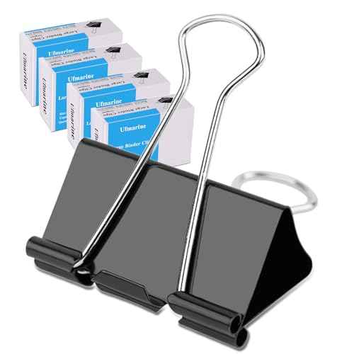 Ufmarine 40 Pcs Large Binder Clips 1.6 inch Length, Binder Clips Large for Office