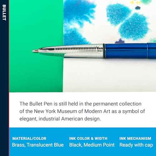 Fisher Space Pen Bullet Pen, Ballpoint, Blueberry, Brass, Black Ink, Gift Box