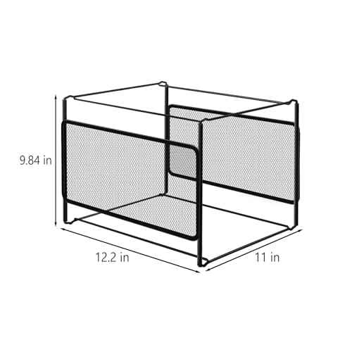 Comix Hanging File Organizer, Letter Size File Folder Organizer with Metal Mesh, Space-Saving File Folder Storage Box for Home Office Supplies(2 Packs)