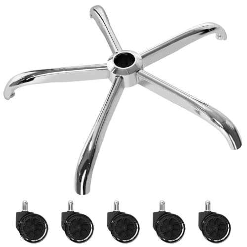 Frassie 28 Inch Office Chair Metal Base Replacement Heavy Duty 2500 Lbs Desk Computer Chair Base Part with 5 Casters