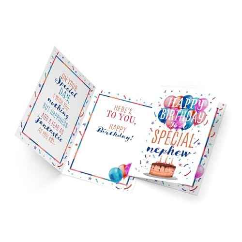 Prime Greetings Nephew Birthday Card, Made in America, Eco-Friendly, Thick Card Stock with Premium Envelope 5in x 7.75in, Packaged in Protective Mailer