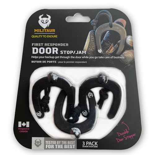 First Responder Door Stop Black (3 Pack) ? Molle Compatible, Tactical Door Jam for Police, EMS, Firefighters