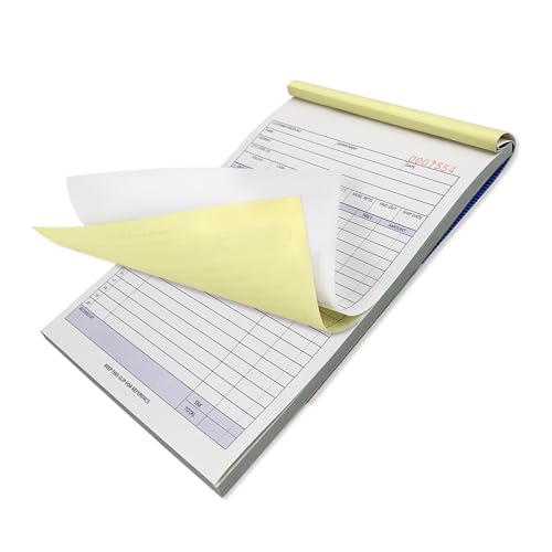 ZUFECY 2-Part Carbonless Receipt Book, 5.5 x 8.5, 50 Sets — Rent, Sales & Invoices