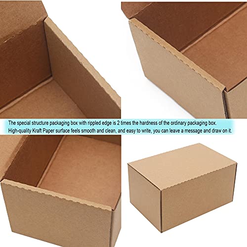 YOUNGKEE 6x4x3 Inch 10 Pack Small Shipping Boxes Corrugated Recyclable Packaging