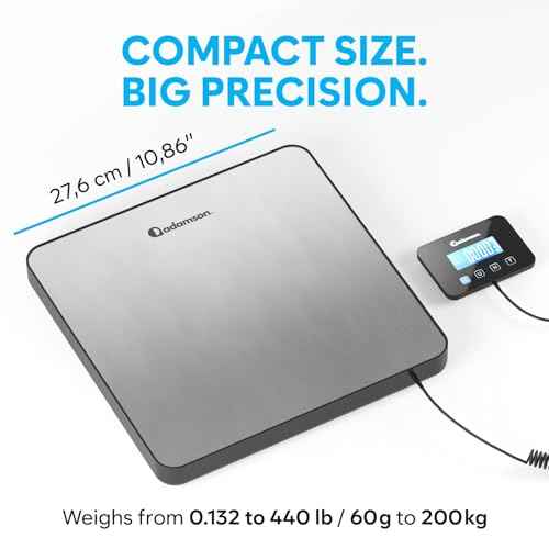 Shipping Scale for Small Business - 440 lbs/0.35oz - High Accurate Digital Postal Scale with Hold/Tare Function - Perfect for Packages, Luggage, Home Use - Battery & Cable Included