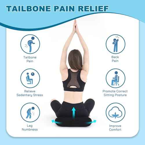 Office Chair Cushions for Back and Butt, Ergonomic Chair/Seat Cushion for Long Sitting, Sitting Pillow for Automobile, Wheelchair, Computer, Office Chair Hip Support Black