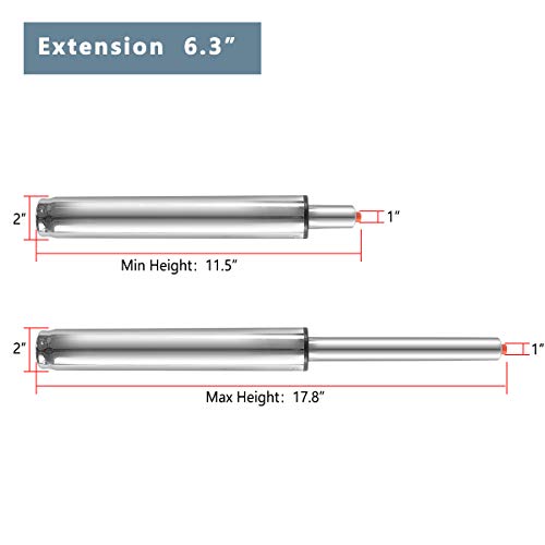 Office Chair Cylinder Replacement-(Height Extension:11.5" to 17.8''),Universal Size Replacement for Most Stool Chairs,Smooth and Noiseless(Stroke 6.3'')