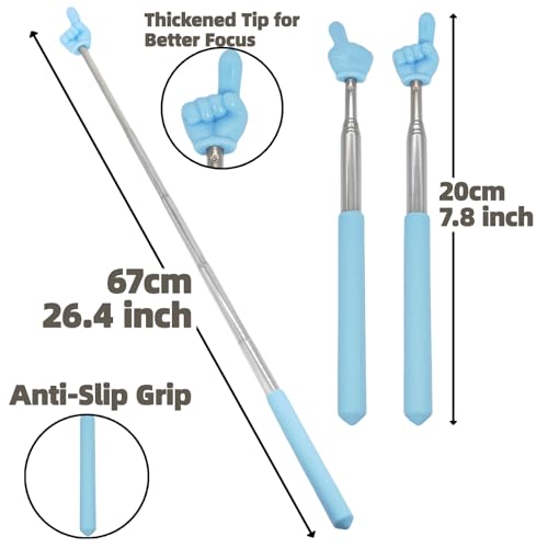 4 Pack Telescopic Classroom Pointer Sticks - Bright Colored Retractable Teaching Pointers