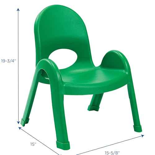 Children¡¯s Factory Value Stack 9" Child Chair, Shamrock Green, 2 Pack, Stackable Ergonomic Seating Solution for Classrooms and Homeschools