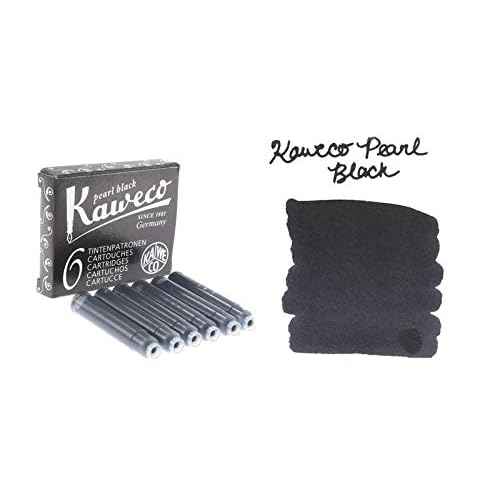 Kaweco Classic Sport Medium Nib Fountain Pen + Pack of 6 Black Ink Cartridges Set (Black)