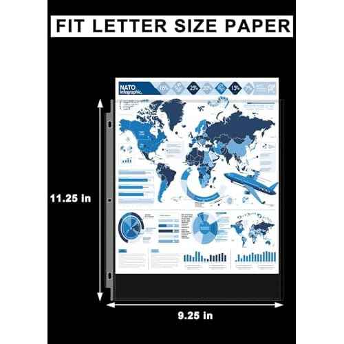Sheet Protectors 8.5 x11 Inch, 100 Pack Page Protectors for 3 Ring Binder, Top Loading Plastic Sleeves with Reinforced 3-Hole Punch for Binders, Letter Size, for Documents and Photos, Office Supplies.