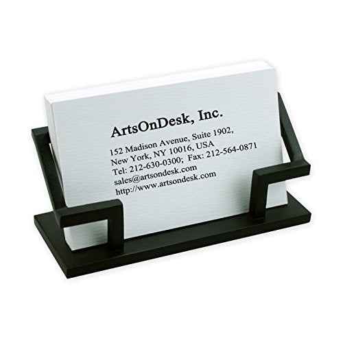 Modern Art Business Card Stand Holder Bk301 Steel Black Patented Desk Accessory Name Card Case Plate Display Office Organizer