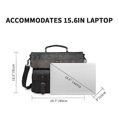 Leather Messenger Bag for Men,Vintage Mens Laptop Bag Water Resistant Business Travel Briefcase Satchel Work Computer Bag