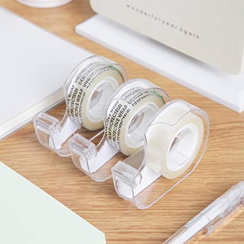 Amazon Basics Double Sided Permanent Tape with Dispenser 3-Pack, 1/2 x 252 Inches, Translucent