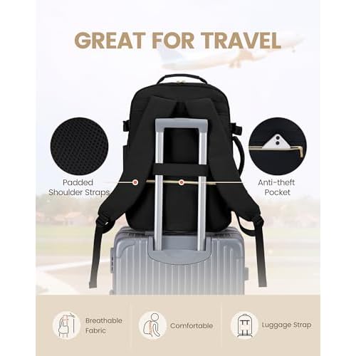 LOVEVOOK 50L Travel Backpack for Women Men,Waterproof Airline Approved Carry On Luggage Travel Essentials,TSA Carry On Backpack Personal Item Travel Bag Suitcase Weekender Traveling with Packing Cubes