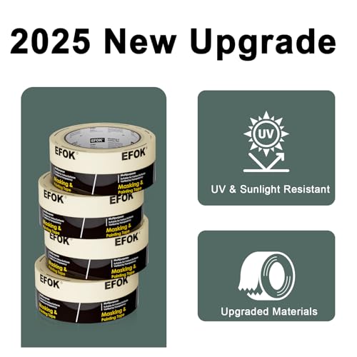 10 Pack Masking Tape 2 Inch Wide Bulk, 2025 Upgrade White Painters Tape Anti-UV General Purpose, 1.88 Inch ¡¿ 55 Yards Total 550 Yards