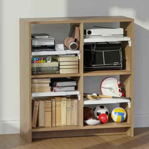Adjust-A-Shelf Locker Shelf, Extends to Fit Your Locker, Easy to Use, Perfect for School, Office, Gym, (2, White)