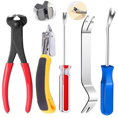 Upholstery Staple Remover 5-Piece Set - Nail Puller Tack Lifter Pliers for Furniture