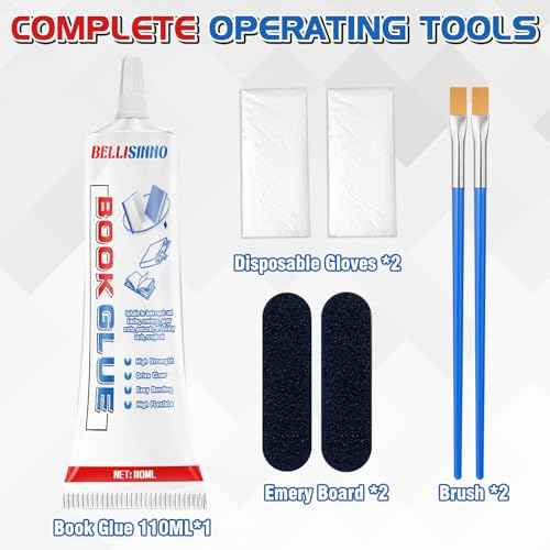 Book Glue, Clear Book Binding Glue, Multipurpose Adhesive for Book Repair and Binding, Envelopes, Paper Crafts, Postcards, DIY, Scrapbook, 110ml