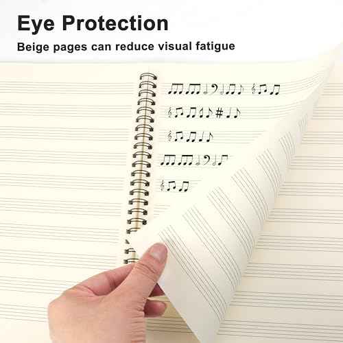 Blank Sheet Music Notebook, 160 Pages Composition Staff Paper Notebook, Manuscript Paper Notebook, 10 Staves (Music clef notebook)