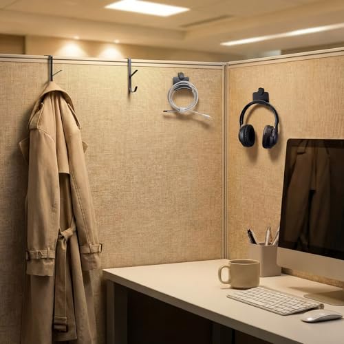 Adjustable Cubicle Hooks & Headphone Stands Set for Office & Home