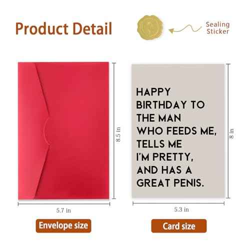 Funny Birthday Card Gift for Men Husband Boyfriend Him,Cheeky and Romantic Bday Card
