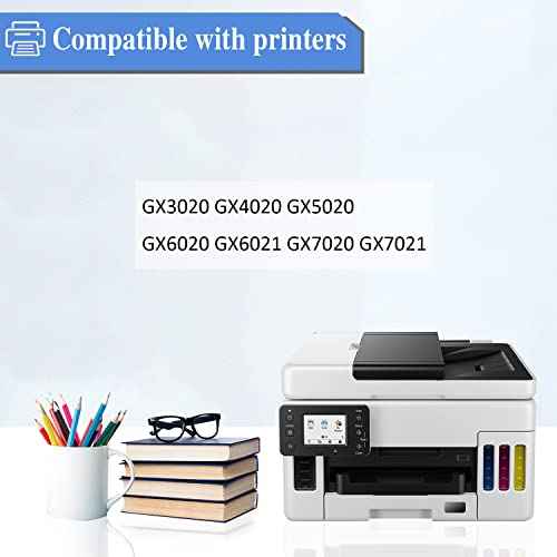 GI26 GI-26 Ink Compatible with Canon GI-26 GI26 Refill Ink Bottles Work with Canon MAXIFY GX3020 GX4020 GX5020 GX6020 GX6021 GX7020 GX7021 Printer (4-Pack,BK 135ml CMY 70ml)